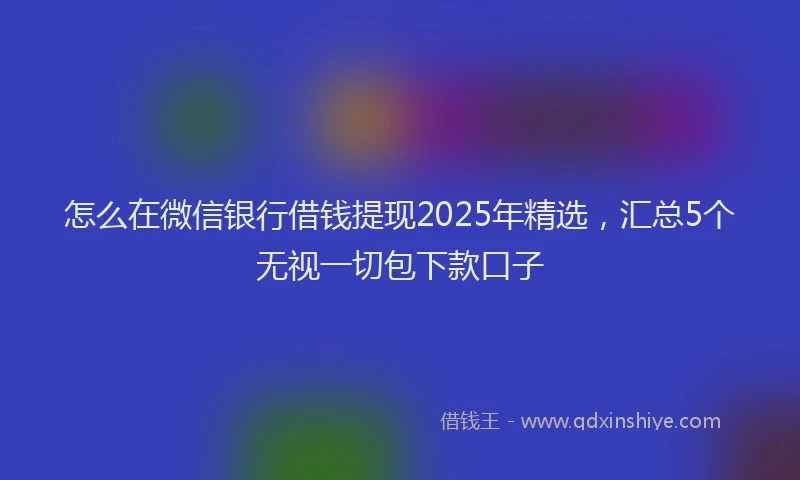 怎么在微信银行借钱提现2025年精选，汇总5个无视一切包下款口子