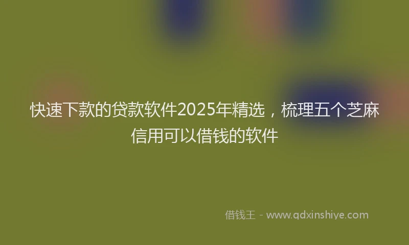 快速下款的贷款软件2025年精选，梳理五个芝麻信用可以借钱的软件