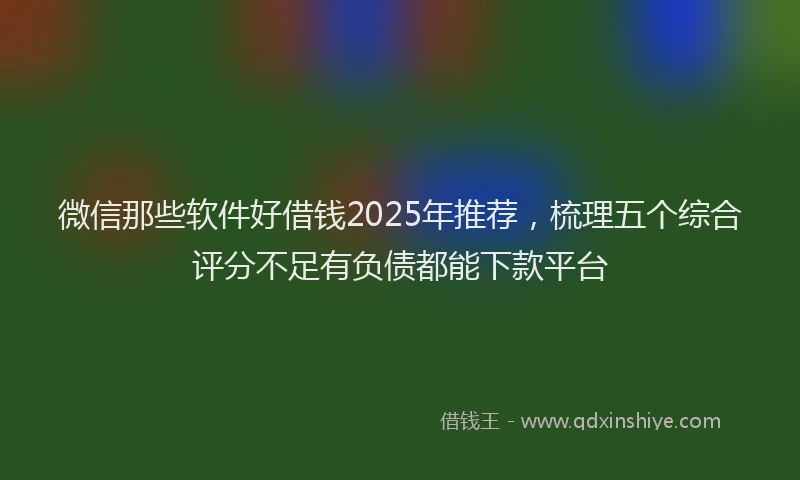 微信那些软件好借钱2025年推荐，梳理五个综合评分不足有负债都能下款平台