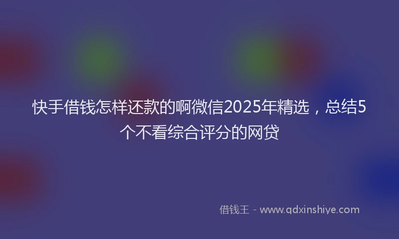 快手借钱怎样还款的啊微信2025年精选，总结5个不看综合评分的网贷