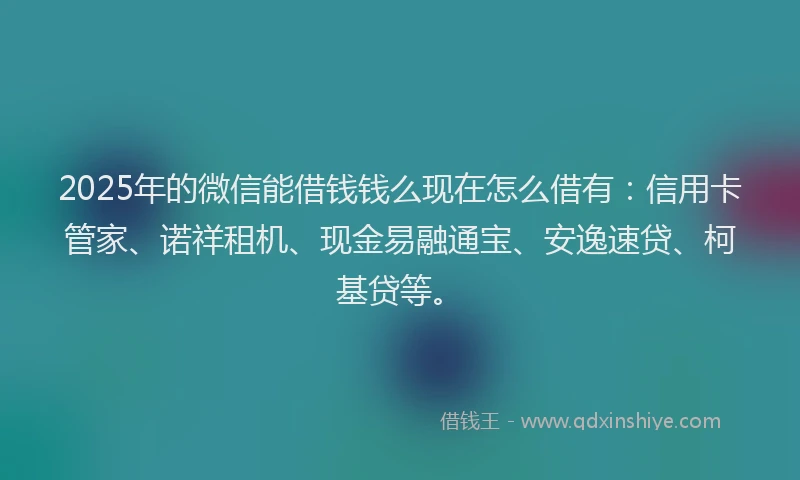 2025年的微信能借钱钱么现在怎么借有：信用卡管家、诺祥租机、现金易融通宝、安逸速贷、柯基贷等。