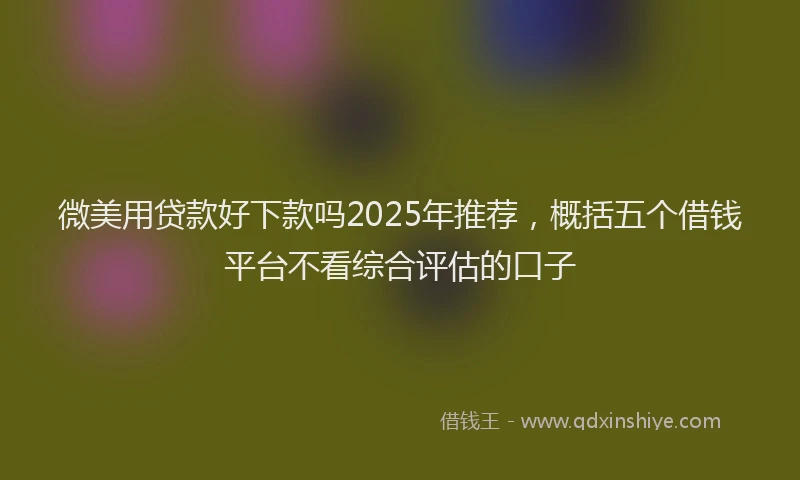 微美用贷款好下款吗2025年推荐，概括五个借钱平台不看综合评估的口子