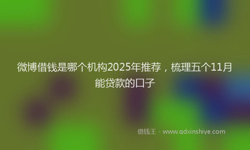 微博借钱是哪个机构2025年推荐，梳理五个11月能贷款的口子