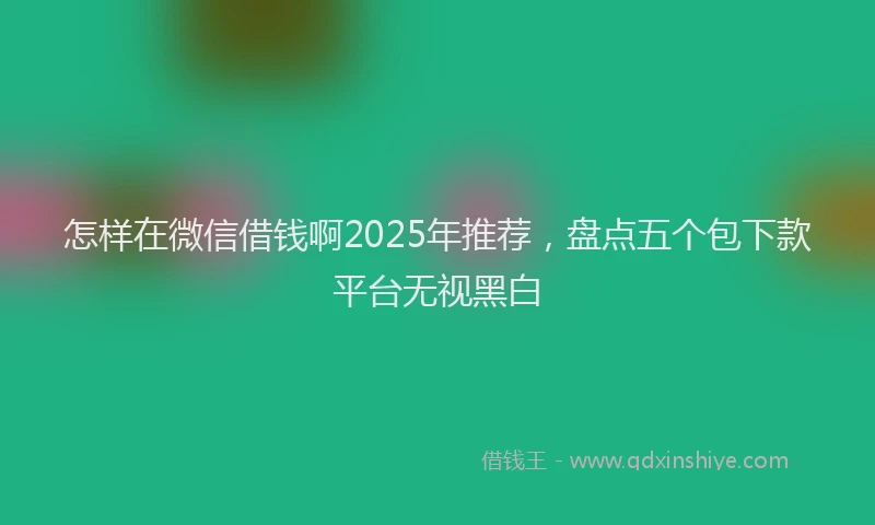 怎样在微信借钱啊2025年推荐，盘点五个包下款平台无视黑白