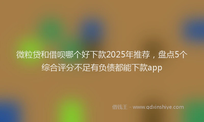 微粒贷和借呗哪个好下款2025年推荐，盘点5个综合评分不足有负债都能下款app