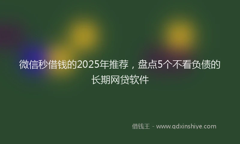 微信秒借钱的2025年推荐，盘点5个不看负债的长期网贷软件