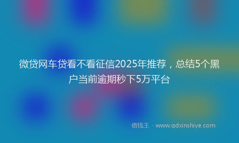 微贷网车贷看不看征信2025年推荐，总结5个黑户当前逾期秒下5万平台