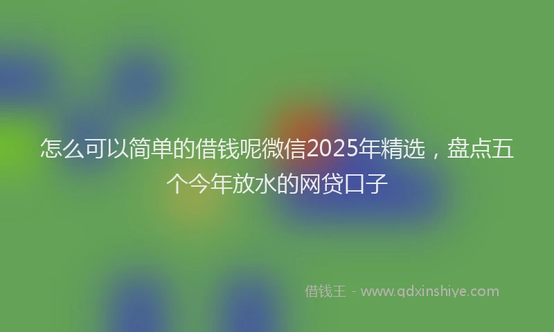 怎么可以简单的借钱呢微信2025年精选，盘点五个今年放水的网贷口子