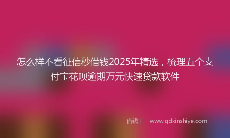 怎么样不看征信秒借钱2025年精选，梳理五个支付宝花呗逾期万元快速贷款软件