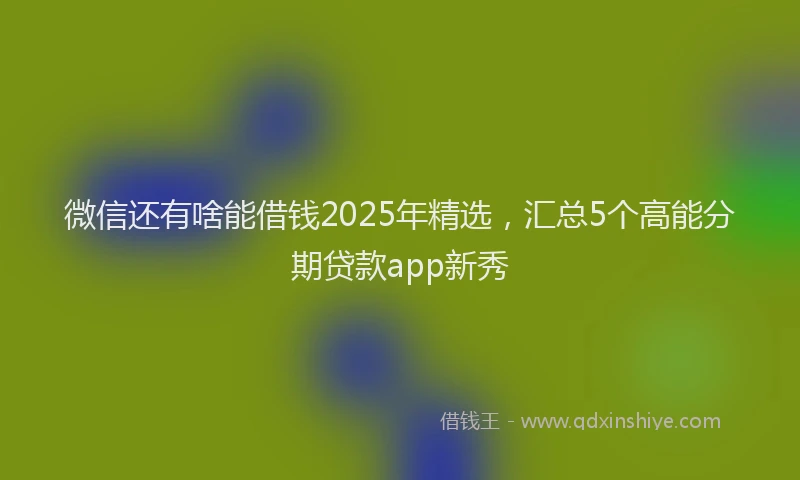 微信还有啥能借钱2025年精选，汇总5个高能分期贷款app新秀