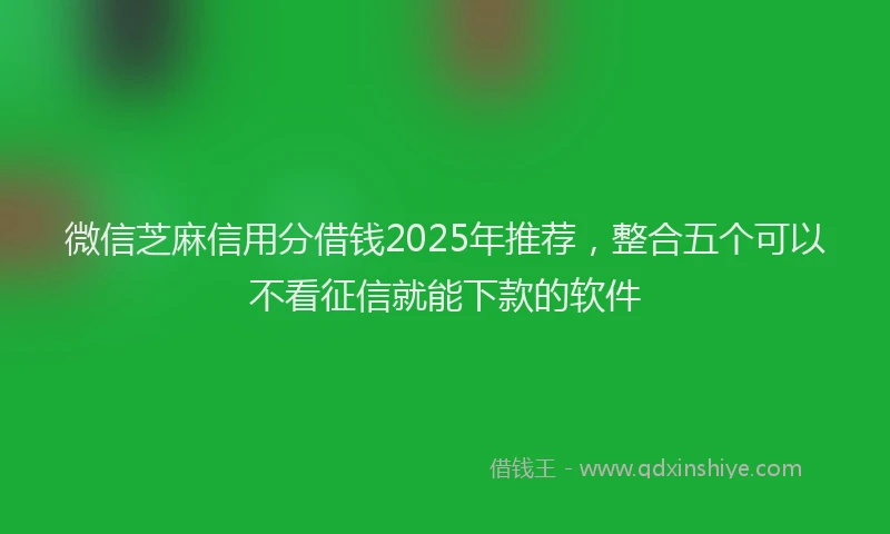 微信芝麻信用分借钱2025年推荐，整合五个可以不看征信就能下款的软件