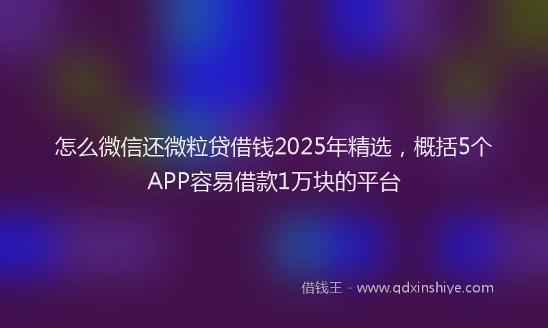 怎么微信还微粒贷借钱2025年精选，概括5个APP容易借款1万块的平台