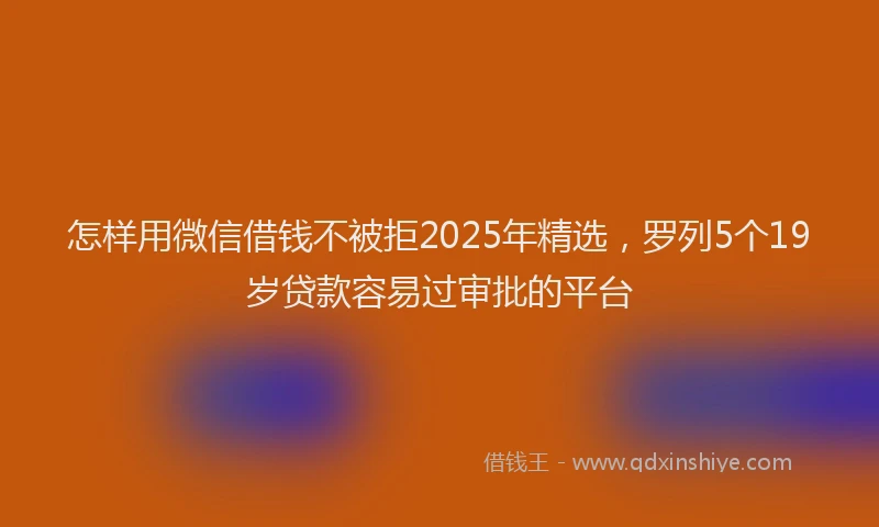 怎样用微信借钱不被拒2025年精选，罗列5个19岁贷款容易过审批的平台
