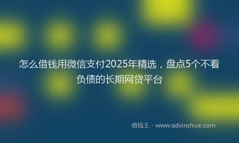 怎么借钱用微信支付2025年精选，盘点5个不看负债的长期网贷平台