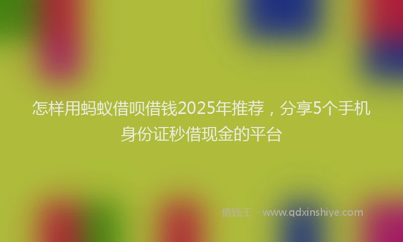 怎样用蚂蚁借呗借钱2025年推荐，分享5个手机身份证秒借现金的平台