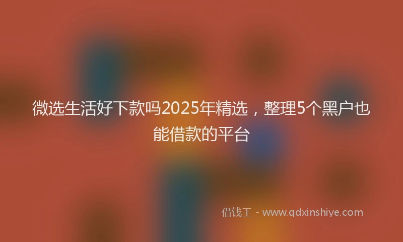 微选生活好下款吗2025年精选，整理5个黑户也能借款的平台