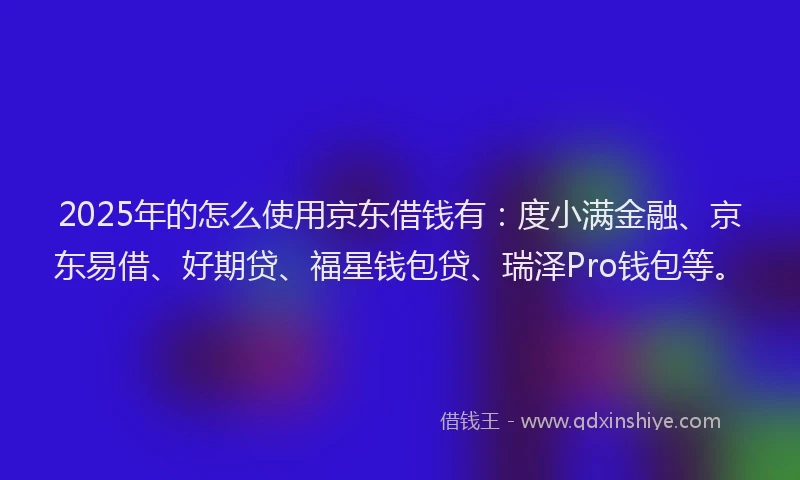 2025年的怎么使用京东借钱有：度小满金融、京东易借、好期贷、福星钱包贷、瑞泽Pro钱包等。
