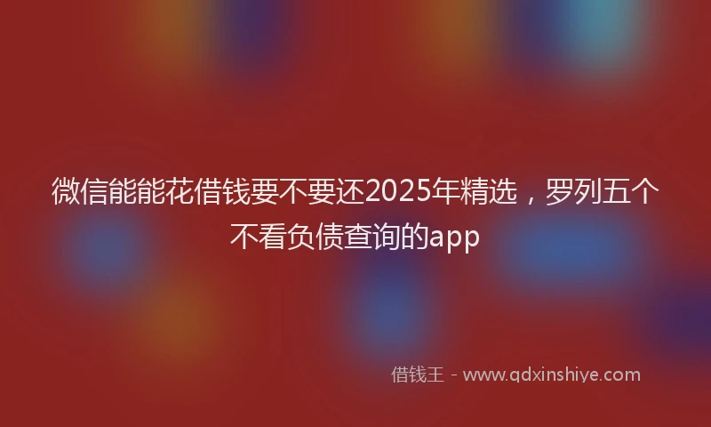 微信能能花借钱要不要还2025年精选，罗列五个不看负债查询的app