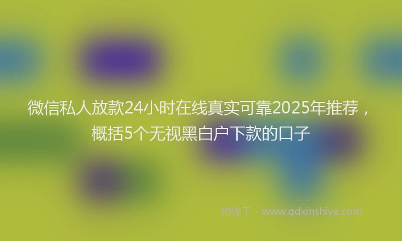 微信私人放款24小时在线真实可靠2025年推荐，概括5个无视黑白户下款的口子