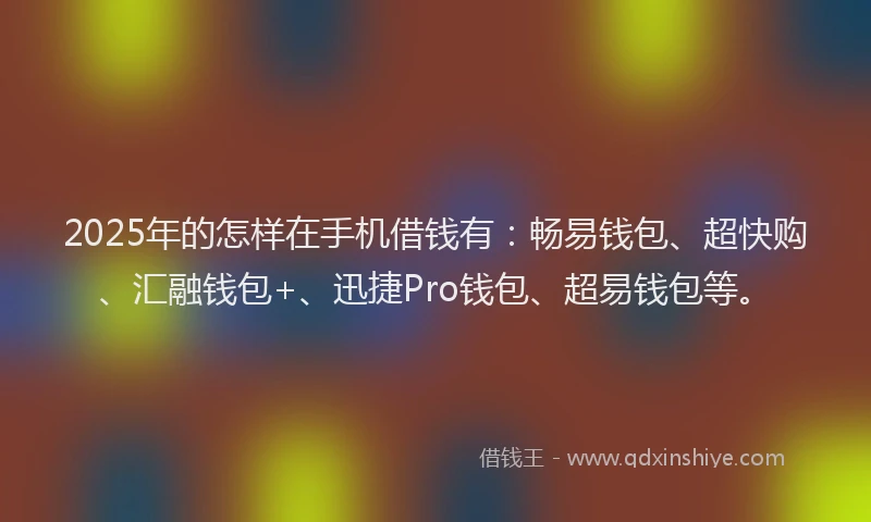 2025年的怎样在手机借钱有：畅易钱包、超快购、汇融钱包+、迅捷Pro钱包、超易钱包等。