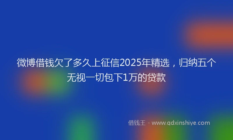 微博借钱欠了多久上征信2025年精选，归纳五个无视一切包下1万的贷款