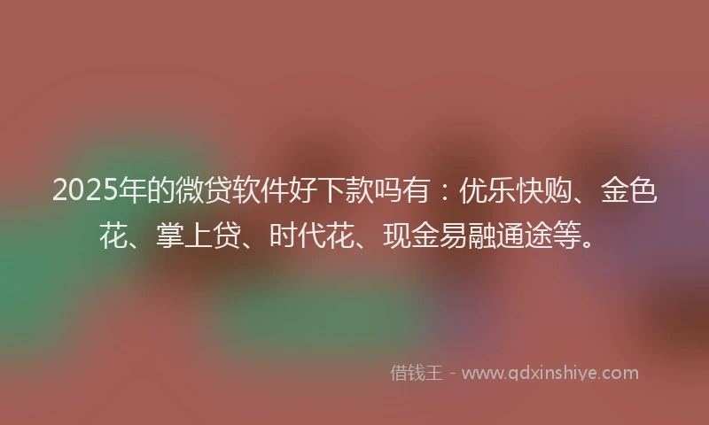 2025年的微贷软件好下款吗有：优乐快购、金色花、掌上贷、时代花、现金易融通途等。