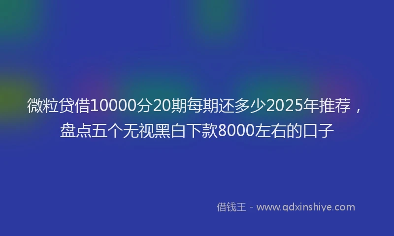 微粒贷借10000分20期每期还多少2025年推荐，盘点五个无视黑白下款8000左右的口子