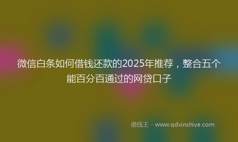 微信白条如何借钱还款的2025年推荐，整合五个能百分百通过的网贷口子