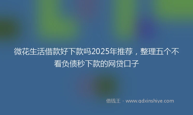 微花生活借款好下款吗2025年推荐，整理五个不看负债秒下款的网贷口子