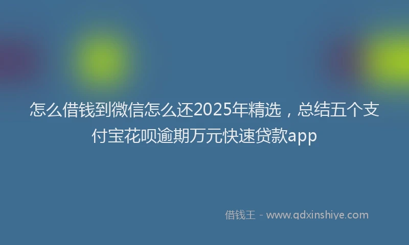 怎么借钱到微信怎么还2025年精选，总结五个支付宝花呗逾期万元快速贷款app