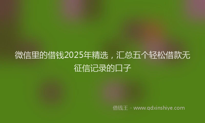 微信里的借钱2025年精选，汇总五个轻松借款无征信记录的口子
