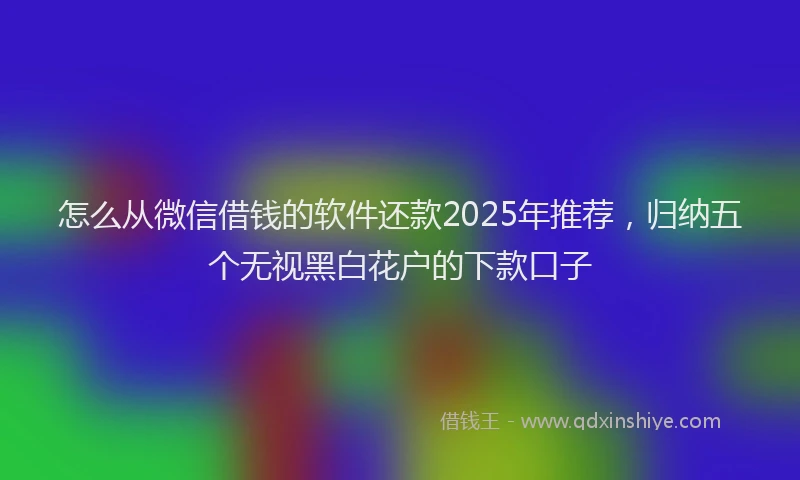 怎么从微信借钱的软件还款2025年推荐，归纳五个无视黑白花户的下款口子