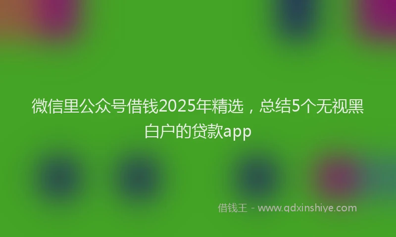 微信里公众号借钱2025年精选，总结5个无视黑白户的贷款app