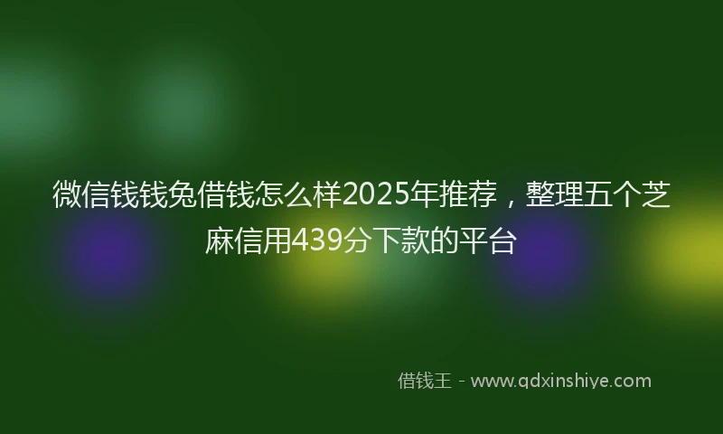 微信钱钱兔借钱怎么样2025年推荐，整理五个芝麻信用439分下款的平台