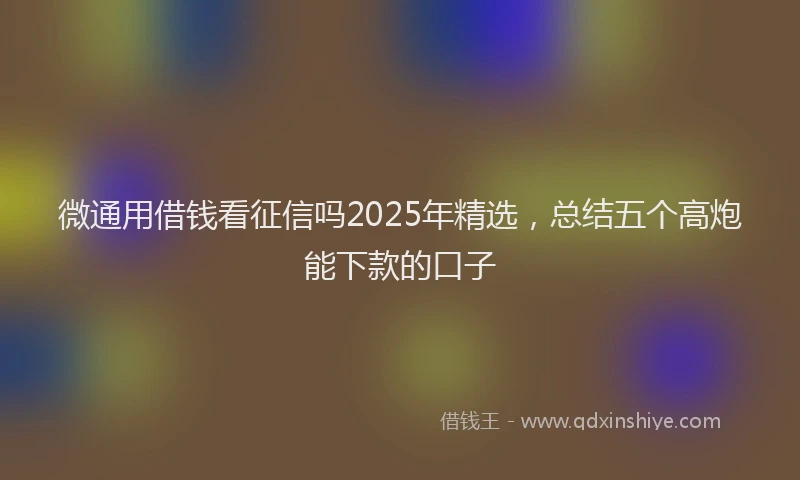 微通用借钱看征信吗2025年精选，总结五个高炮能下款的口子