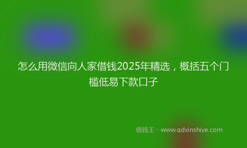 怎么用微信向人家借钱2025年精选，概括五个门槛低易下款口子