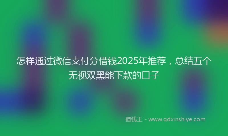 怎样通过微信支付分借钱2025年推荐，总结五个无视双黑能下款的口子