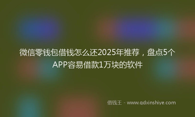微信零钱包借钱怎么还2025年推荐，盘点5个APP容易借款1万块的软件