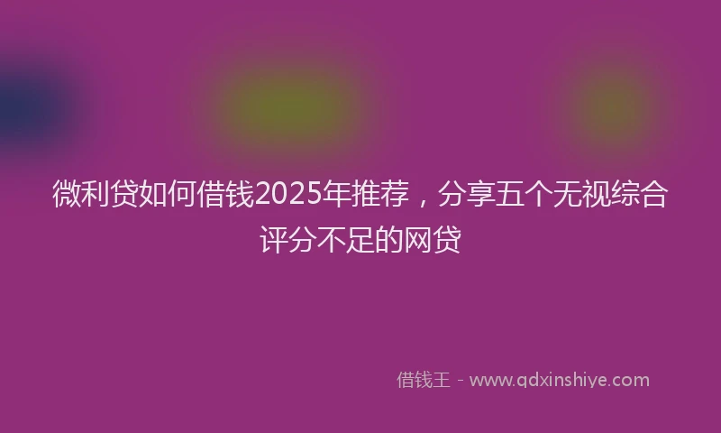 微利贷如何借钱2025年推荐，分享五个无视综合评分不足的网贷