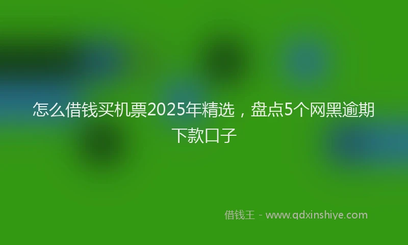 怎么借钱买机票2025年精选，盘点5个网黑逾期下款口子