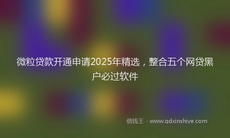 微粒贷款开通申请2025年精选，整合五个网贷黑户必过软件