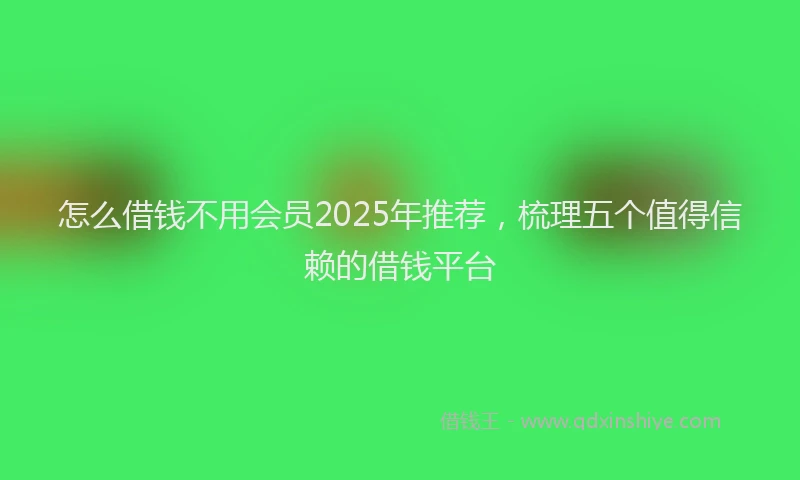 怎么借钱不用会员2025年推荐，梳理五个值得信赖的借钱平台