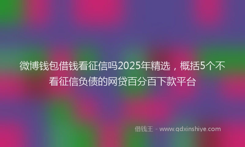 微博钱包借钱看征信吗2025年精选，概括5个不看征信负债的网贷百分百下款平台