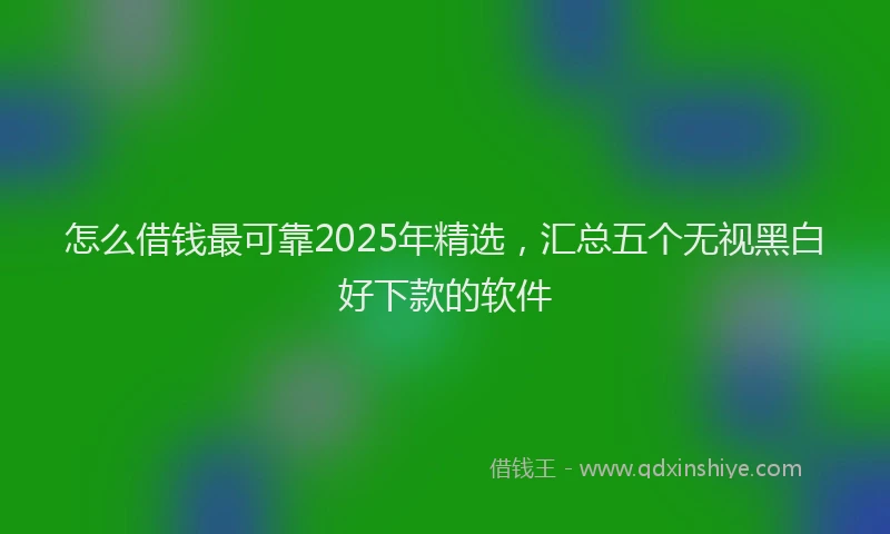 怎么借钱最可靠2025年精选，汇总五个无视黑白好下款的软件