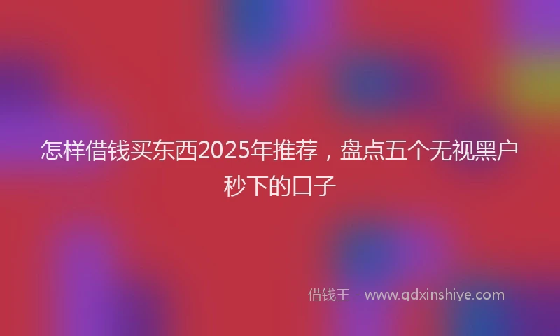 怎样借钱买东西2025年推荐，盘点五个无视黑户秒下的口子