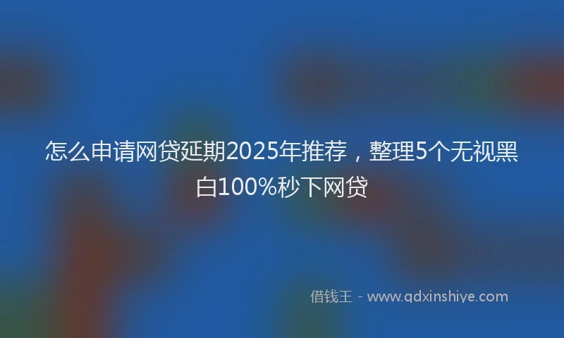怎么申请网贷延期2025年推荐，整理5个无视黑白100%秒下网贷