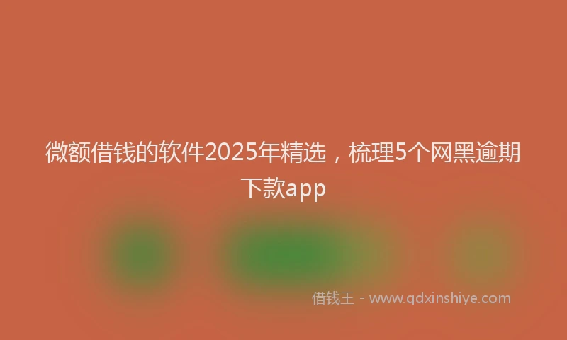 微额借钱的软件2025年精选，梳理5个网黑逾期下款app