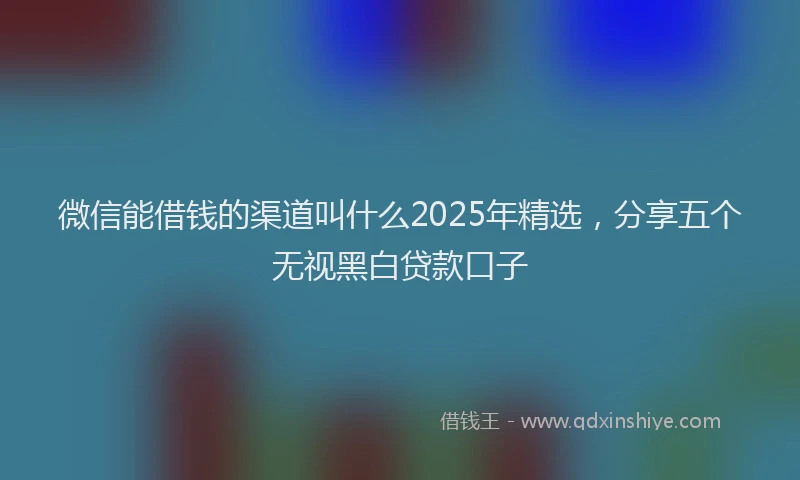 微信能借钱的渠道叫什么2025年精选，分享五个无视黑白贷款口子