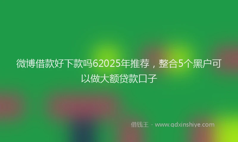 微博借款好下款吗62025年推荐，整合5个黑户可以做大额贷款口子