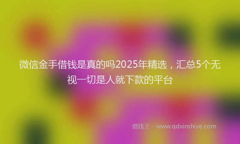 微信金手借钱是真的吗2025年精选，汇总5个无视一切是人就下款的平台